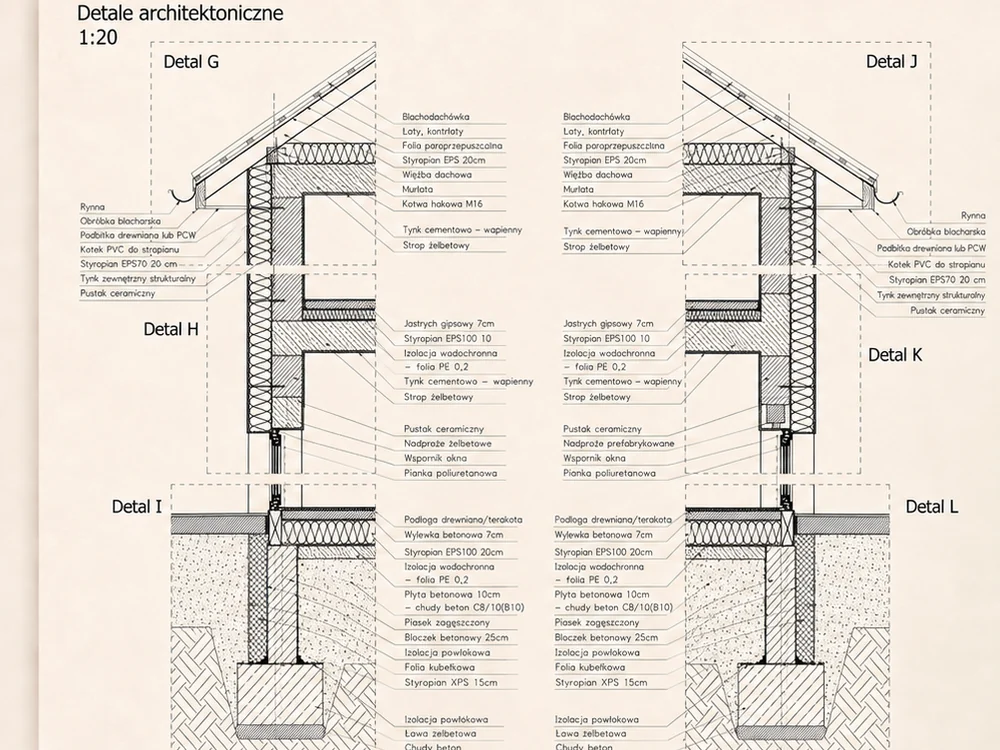 Rysunek detali architektonicznych w skali 1:20 — etap 05: myślimy o rozwiązaniach technicznych