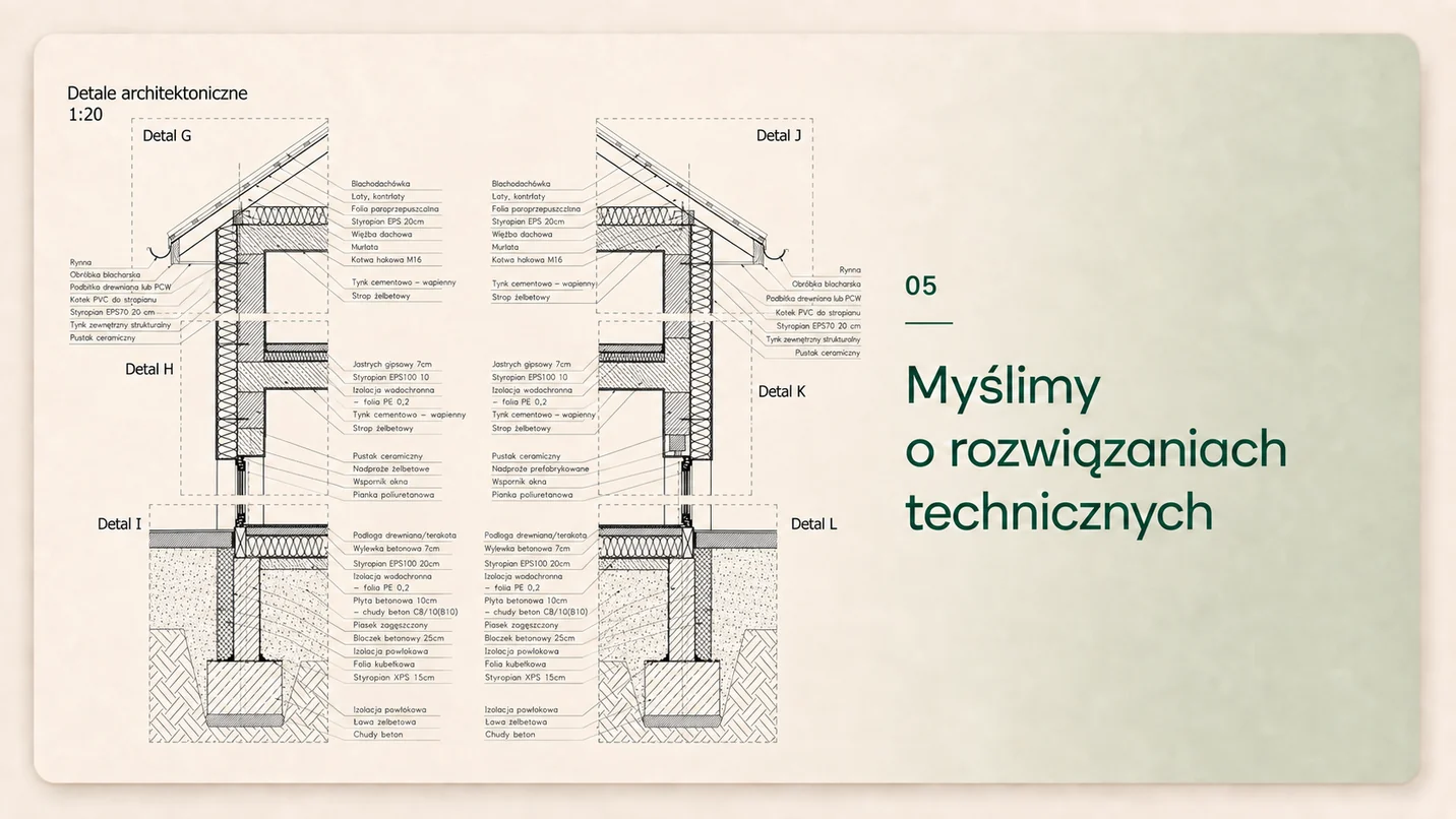 Rysunek detali architektonicznych w skali 1:20 — etap 05: myślimy o rozwiązaniach technicznych